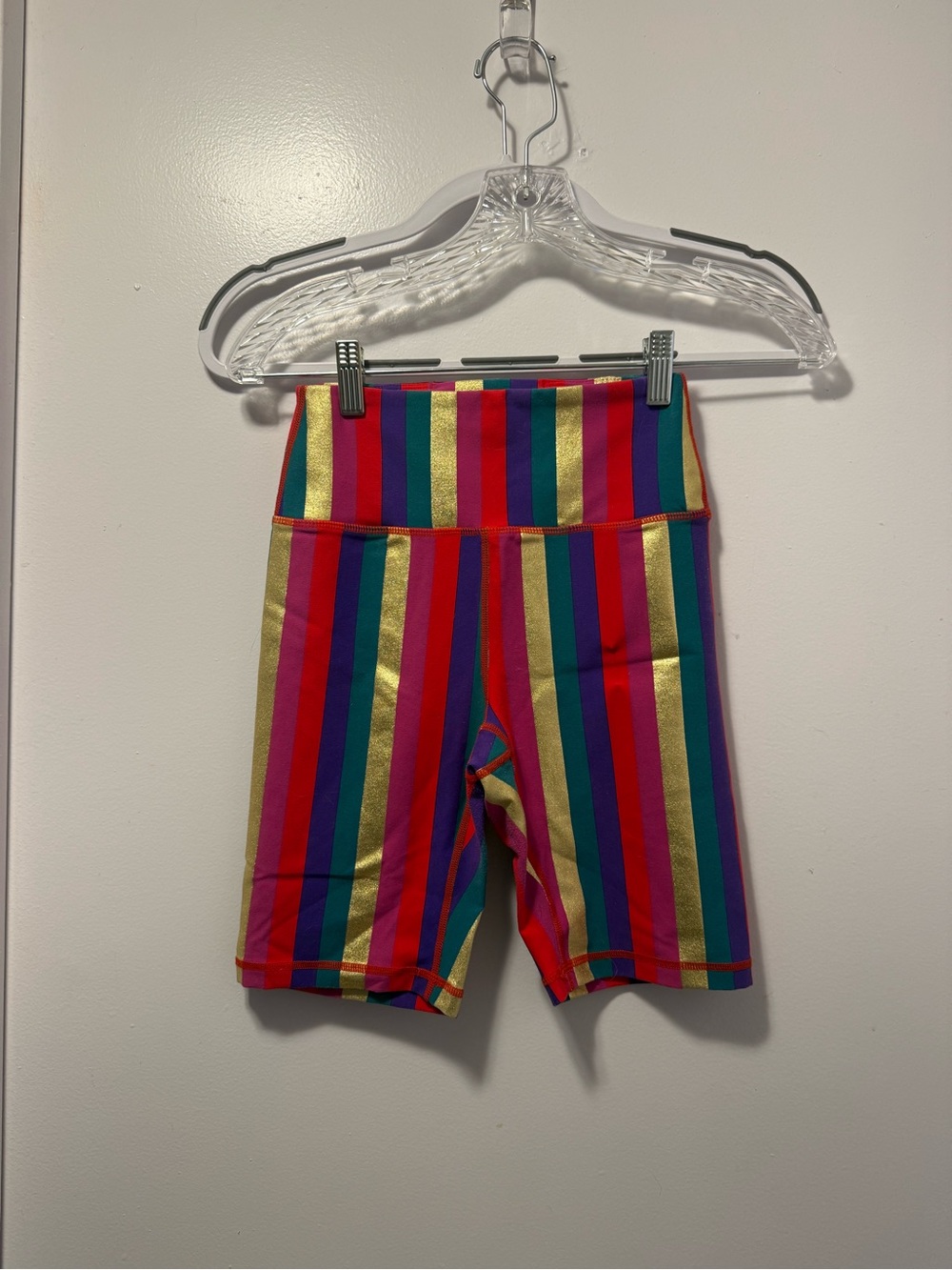 Spiritual gangster Stripe Bike Shorts - Multicolor